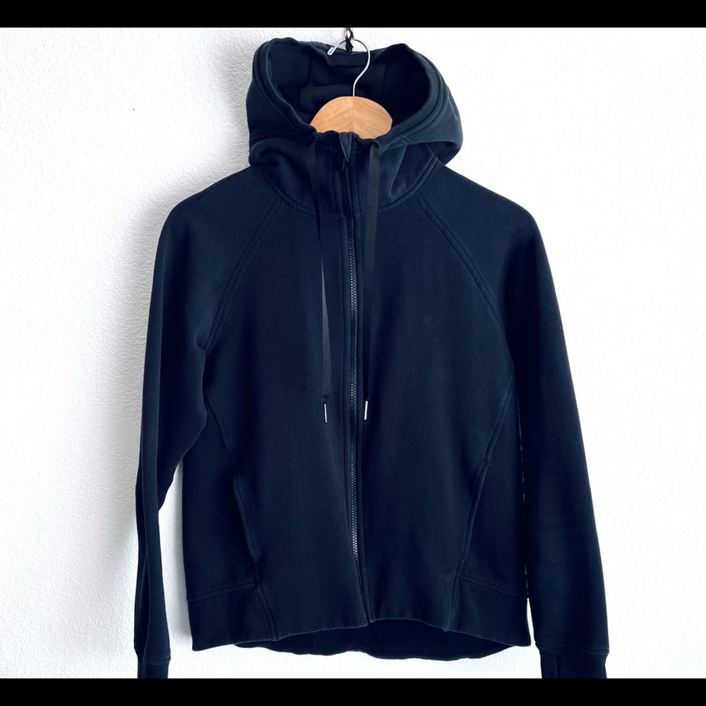 EXCELLENT CONDITION! lululemon Black Cotton Zip-Up Hoodie